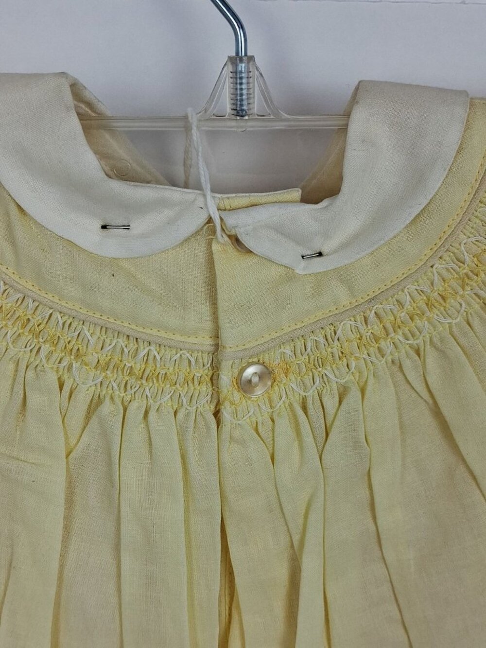 VTG 1950's Nannette Yellow Baby Dress Peter Pan Collar & Embroidered Kitten Acce - Picture 6 of 12
